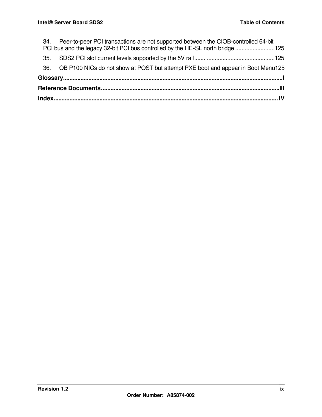 Intel SDS2 manual Reference Documents, Index, Glossary 