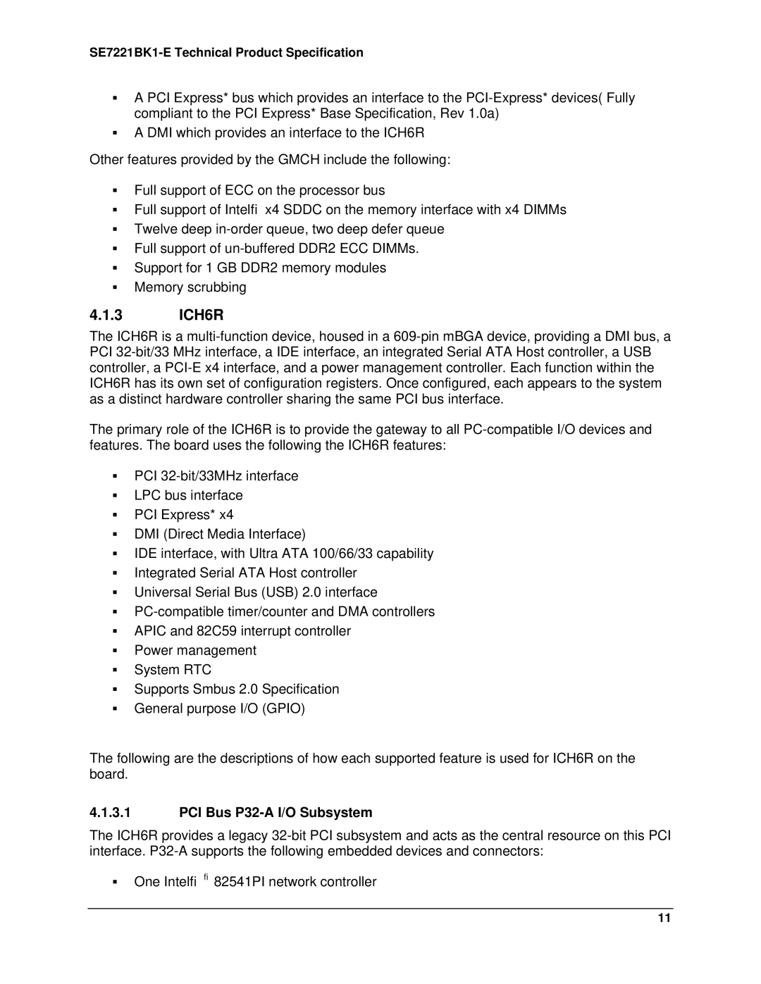 Intel SE7221BK1-E manual 3 ICH6R, PCI Bus P32-A I/O Subsystem 