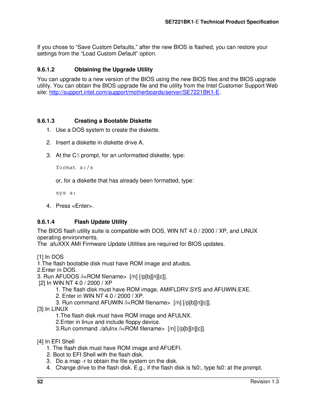 Intel SE7221BK1-E manual Obtaining the Upgrade Utility Creating a Bootable Diskette, Flash Update Utility 