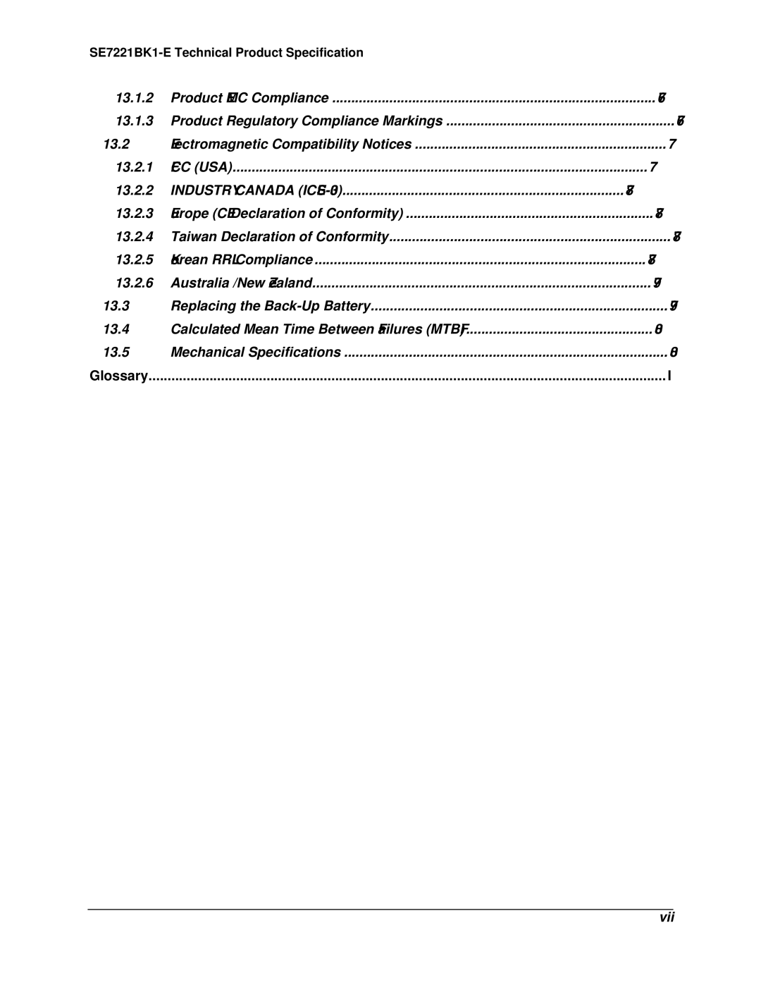 Intel SE7221BK1-E manual Industry Canada ICES-003, Glossary 