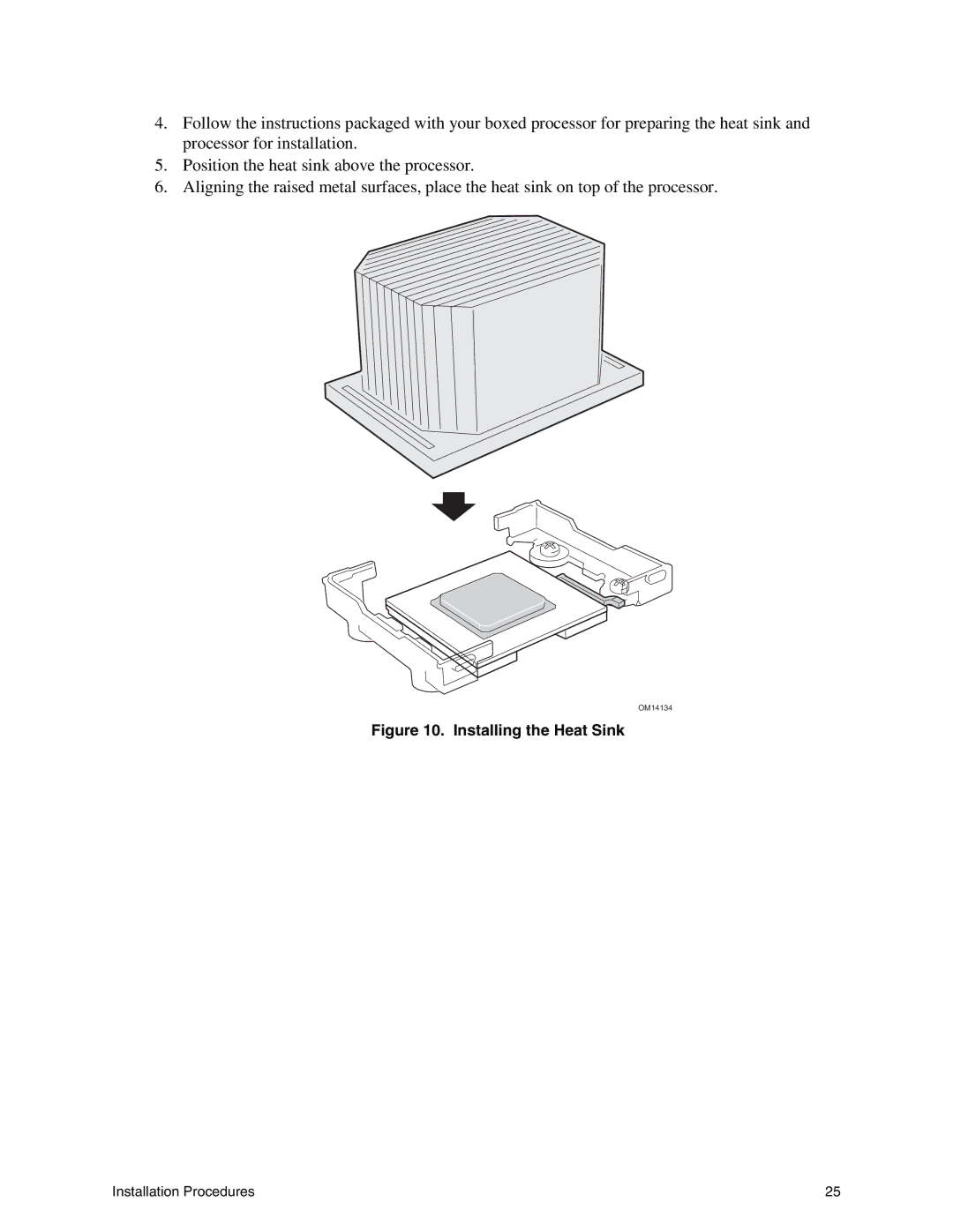 Intel SE7500WV2 manual Installing the Heat Sink 