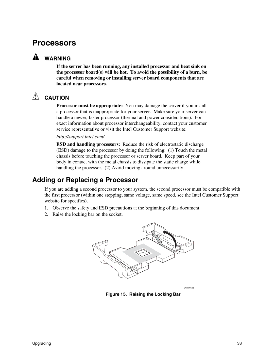 Intel SE7500WV2 manual Processors, Adding or Replacing a Processor 