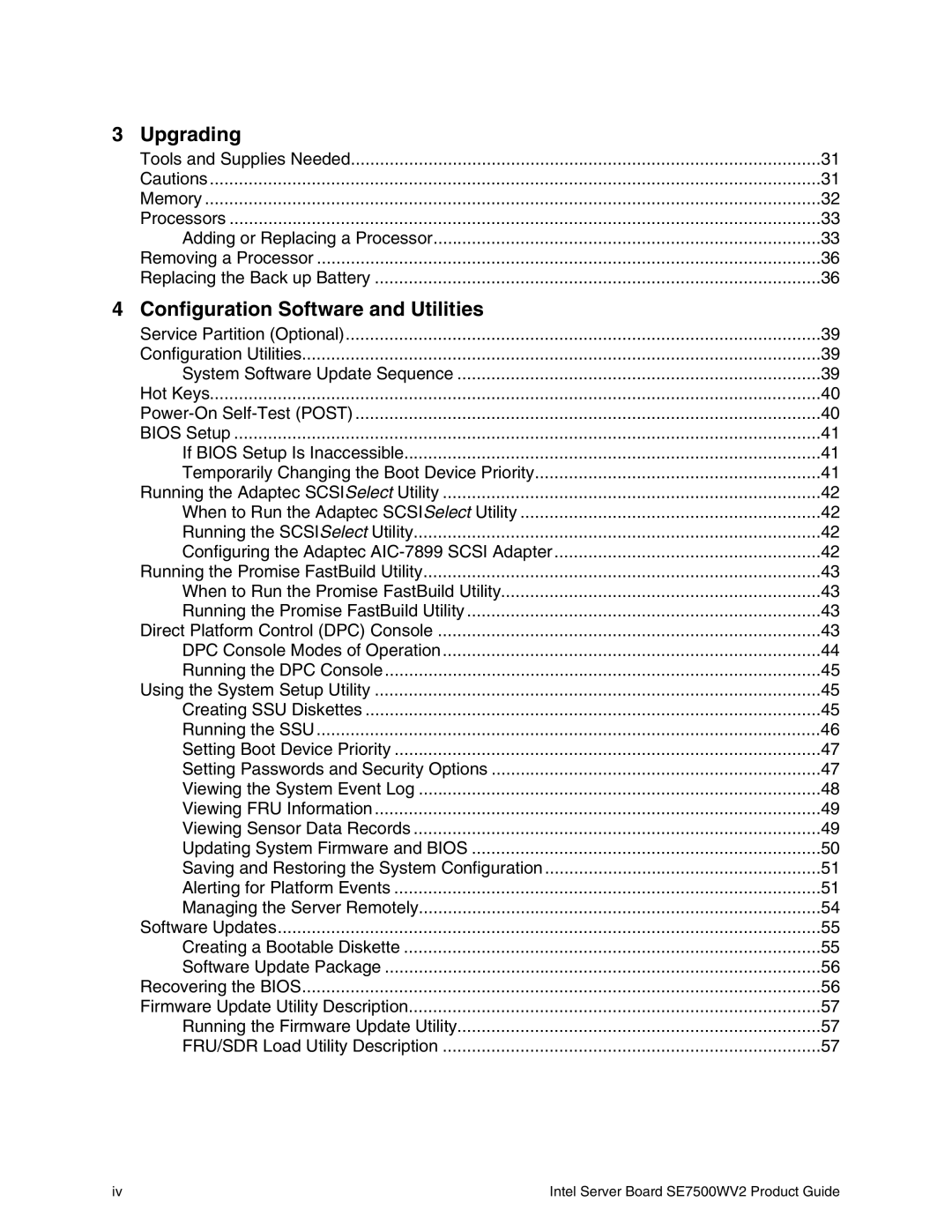 Intel SE7500WV2 manual Upgrading, Configuration Software and Utilities 