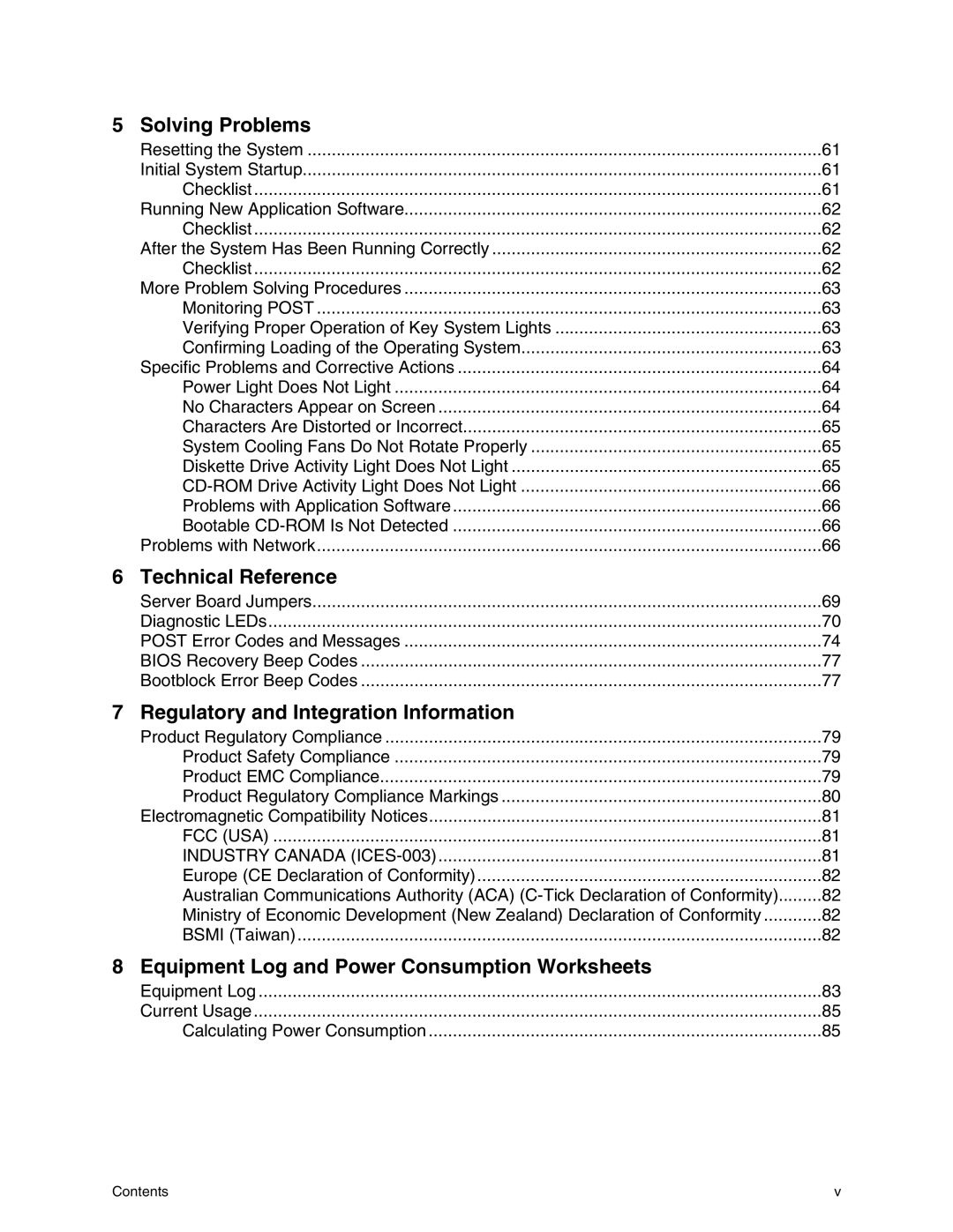 Intel SE7500WV2 manual Solving Problems, Technical Reference, Regulatory and Integration Information 