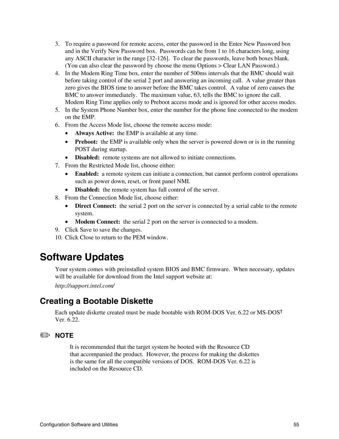 Intel SE7500WV2 manual Software Updates, Creating a Bootable Diskette 