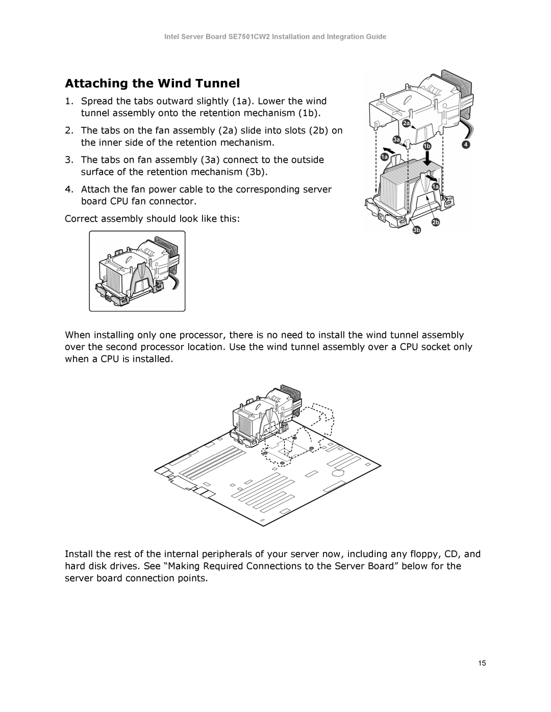 Intel SE7501CW2 manual Attaching the Wind Tunnel 