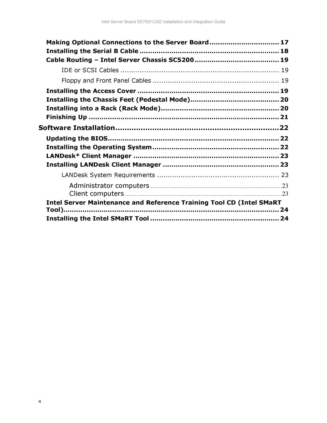 Intel SE7501CW2 manual Administrator computers Client computers 