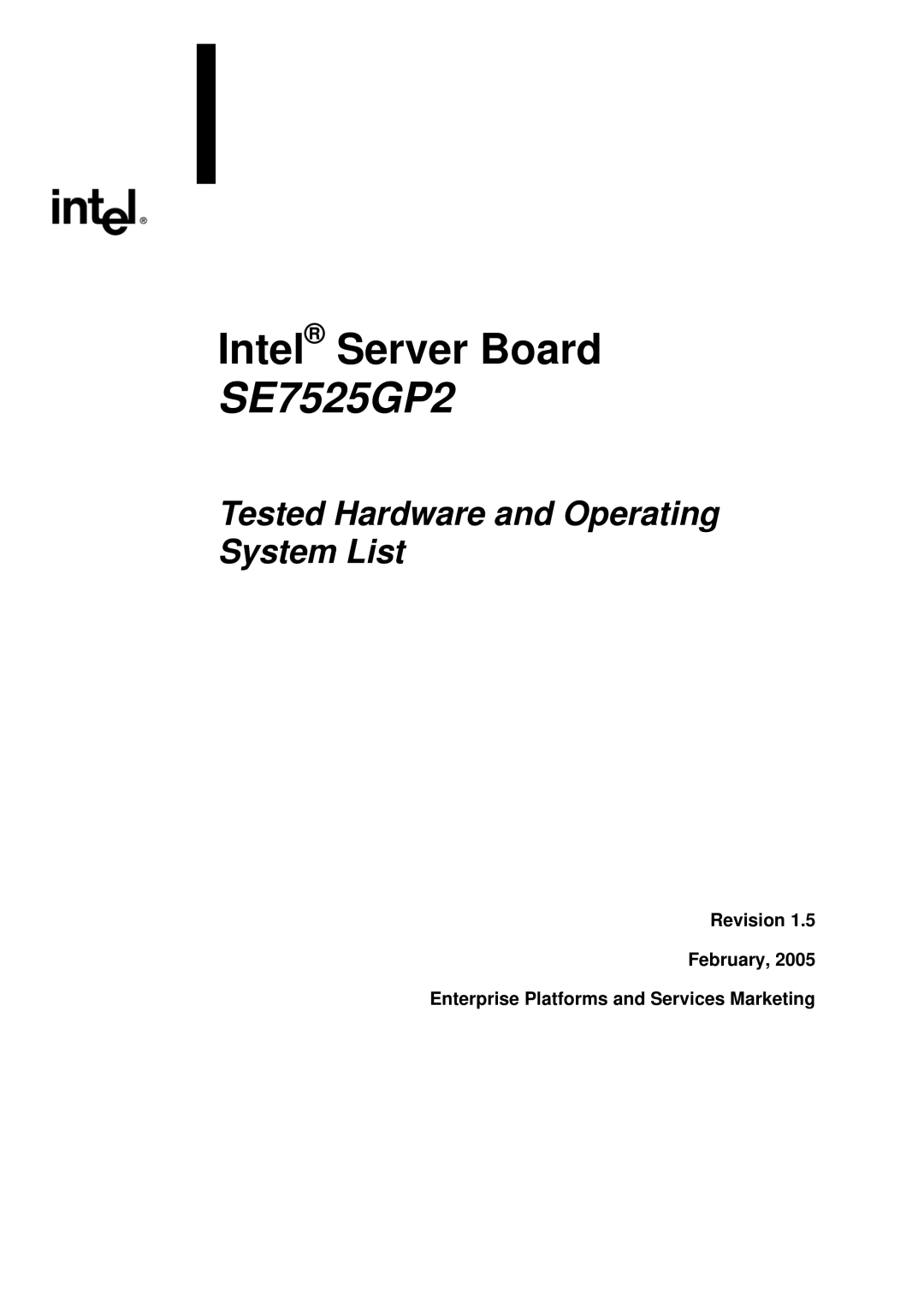 Intel SE7525GP2 manual 