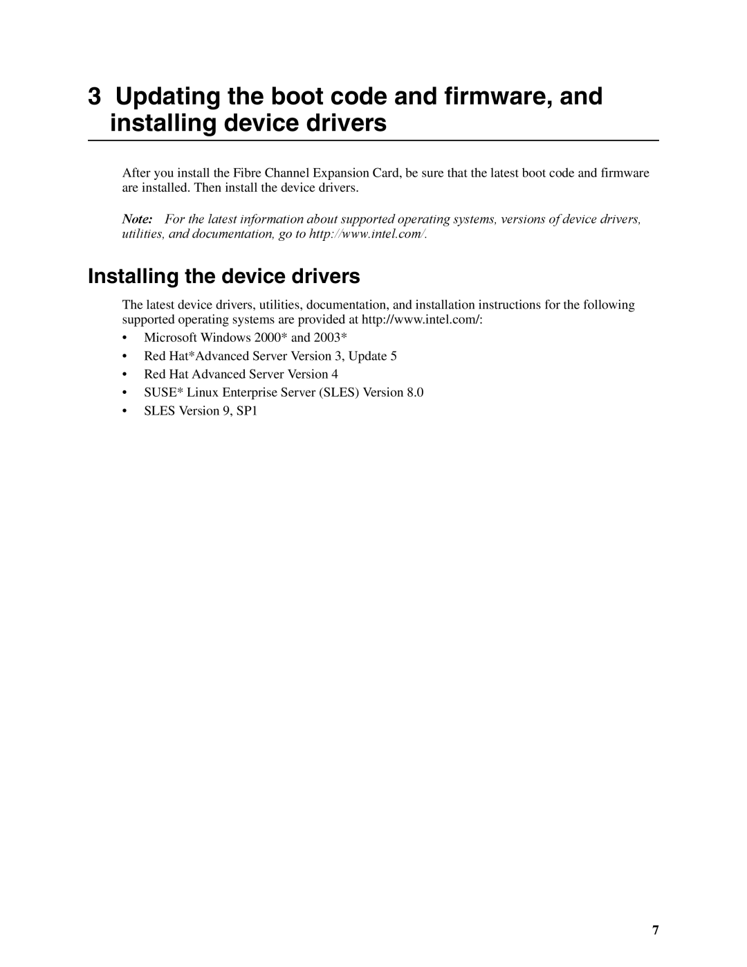 Intel SEBFCM4 manual Installing the device drivers 