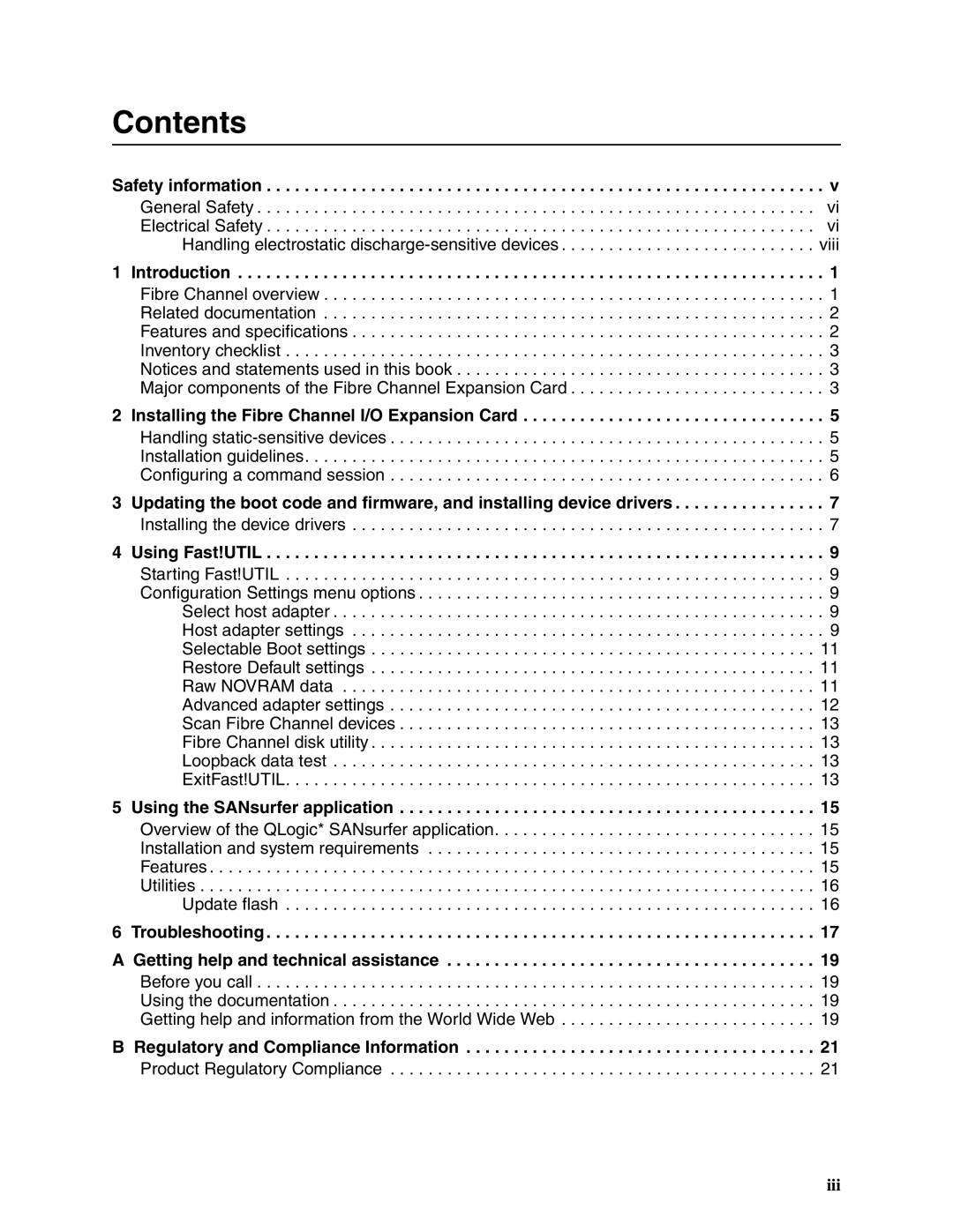 Intel SEBFCM4 manual Contents 