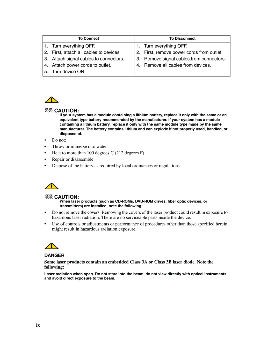 Intel SEBFCM4 manual To Connect To Disconnect 