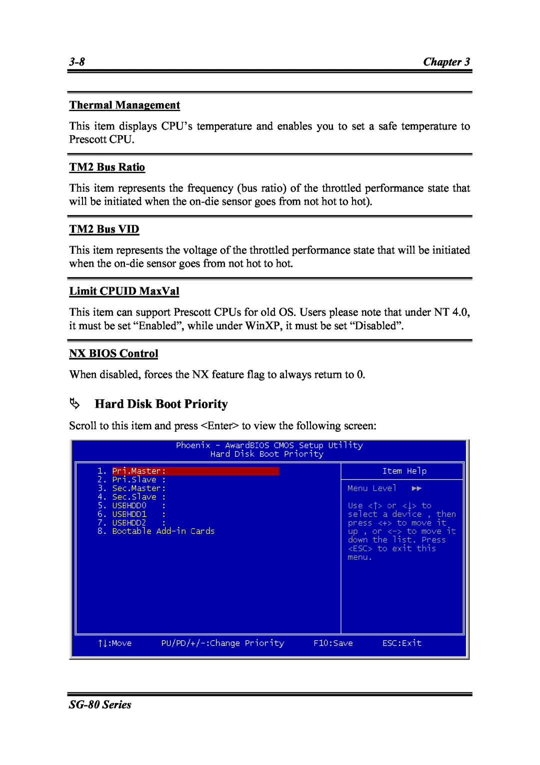 Intel SG-80, SG-81 user manual Hard Disk Boot Priority 