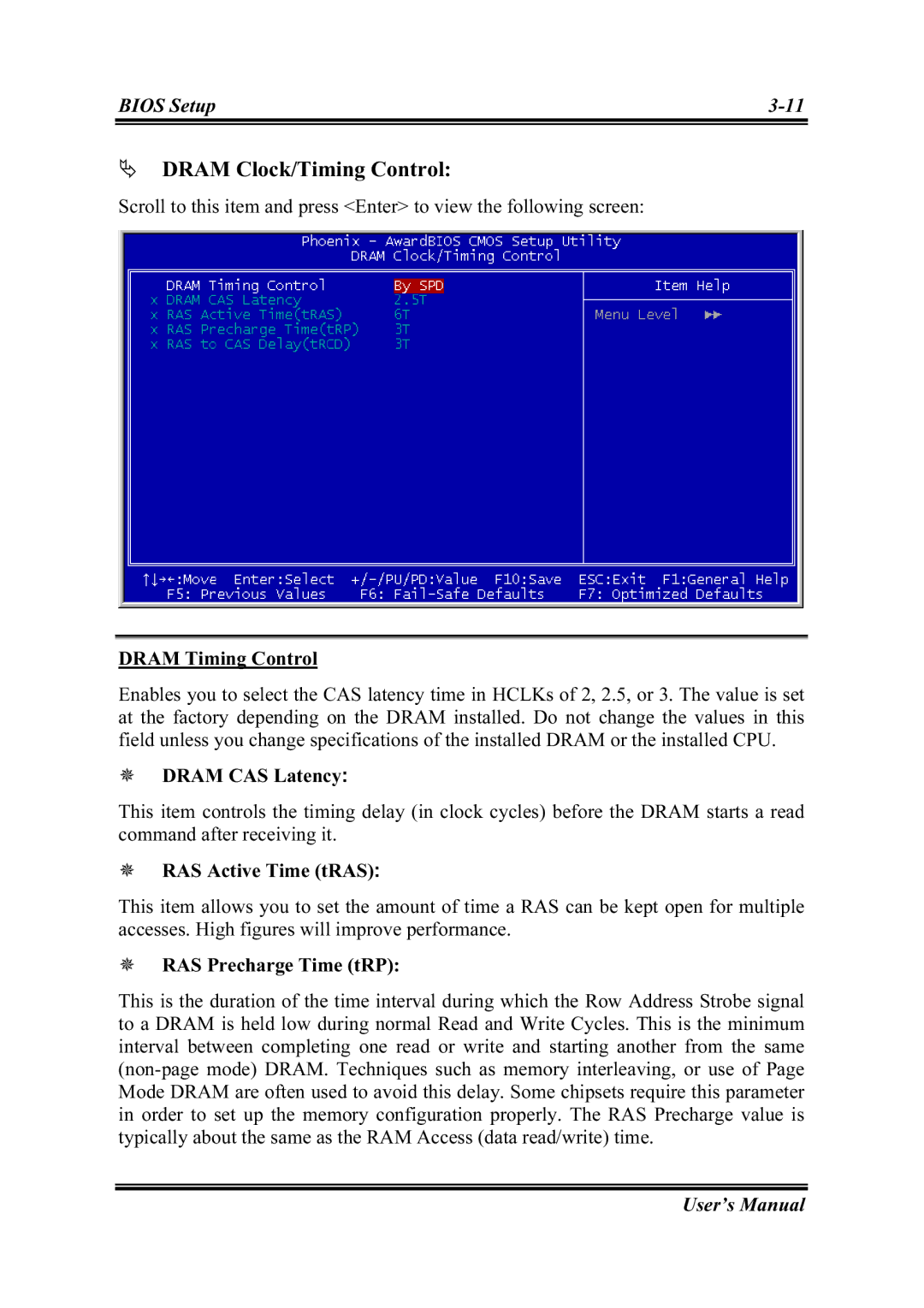 Intel SG-81 Dram Clock/Timing Control, Dram Timing Control, Dram CAS Latency, RAS Active Time tRAS, RAS Precharge Time tRP 