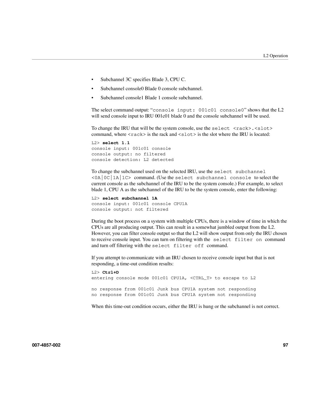 Intel SGI Altix 450 manual L2 select subchannel 1A 