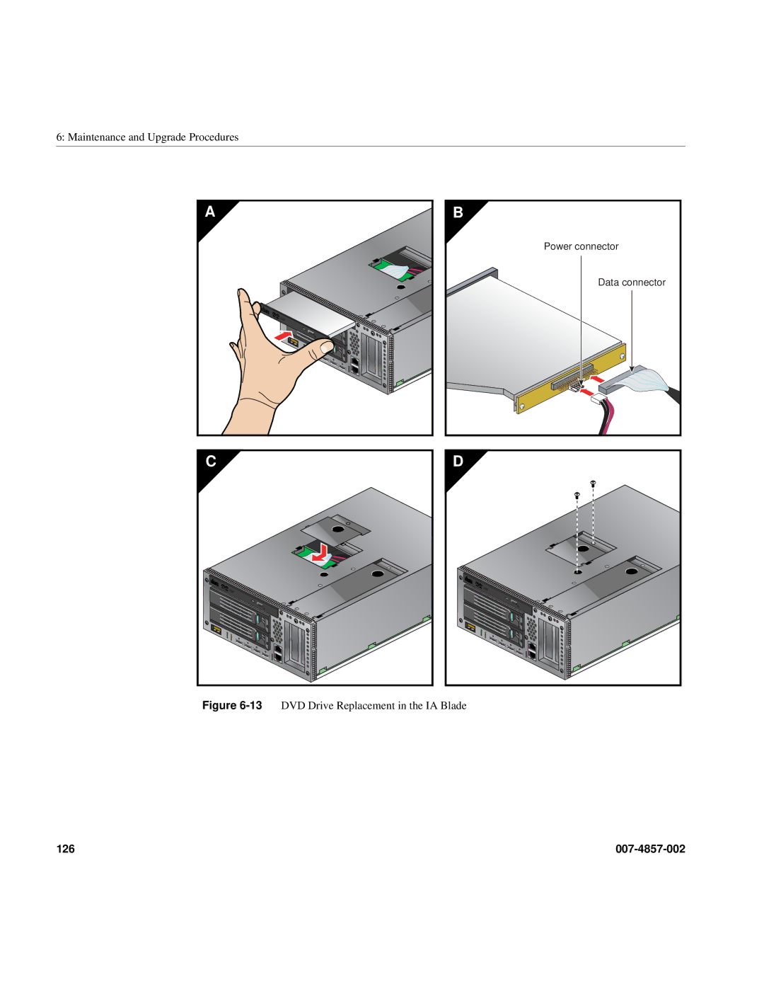 Intel SGI Altix 450 manual 13DVD Drive Replacement in the IA Blade 