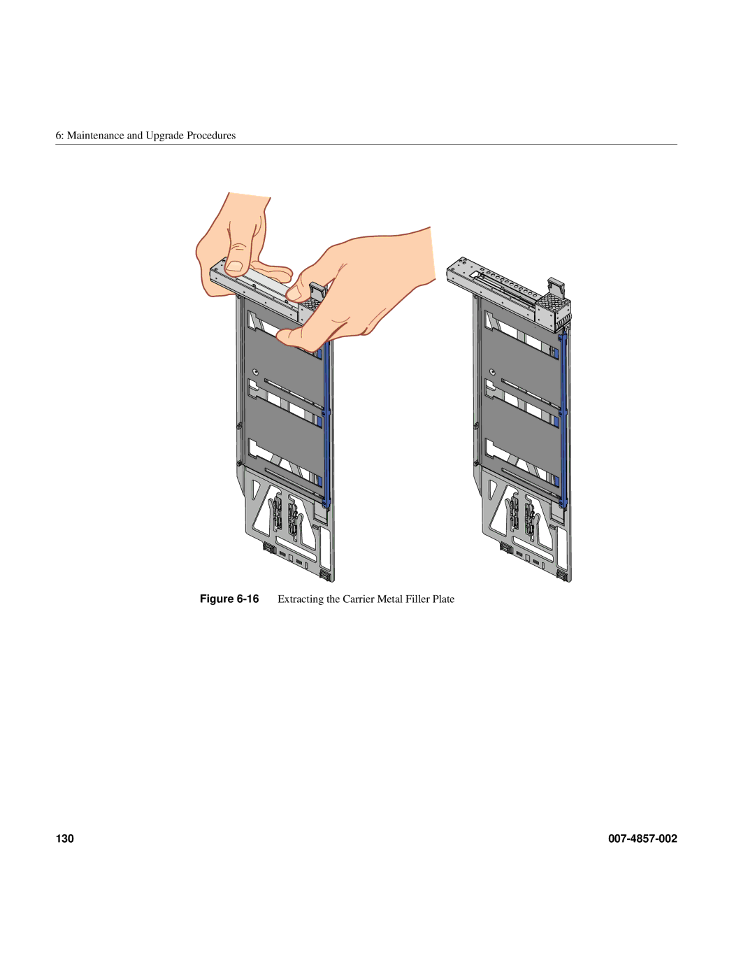 Intel SGI Altix 450 manual 16Extracting the Carrier Metal Filler Plate 