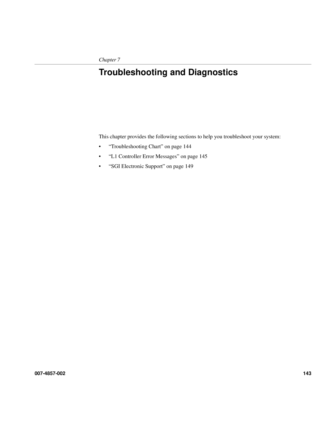 Intel SGI Altix 450 manual Troubleshooting and Diagnostics 