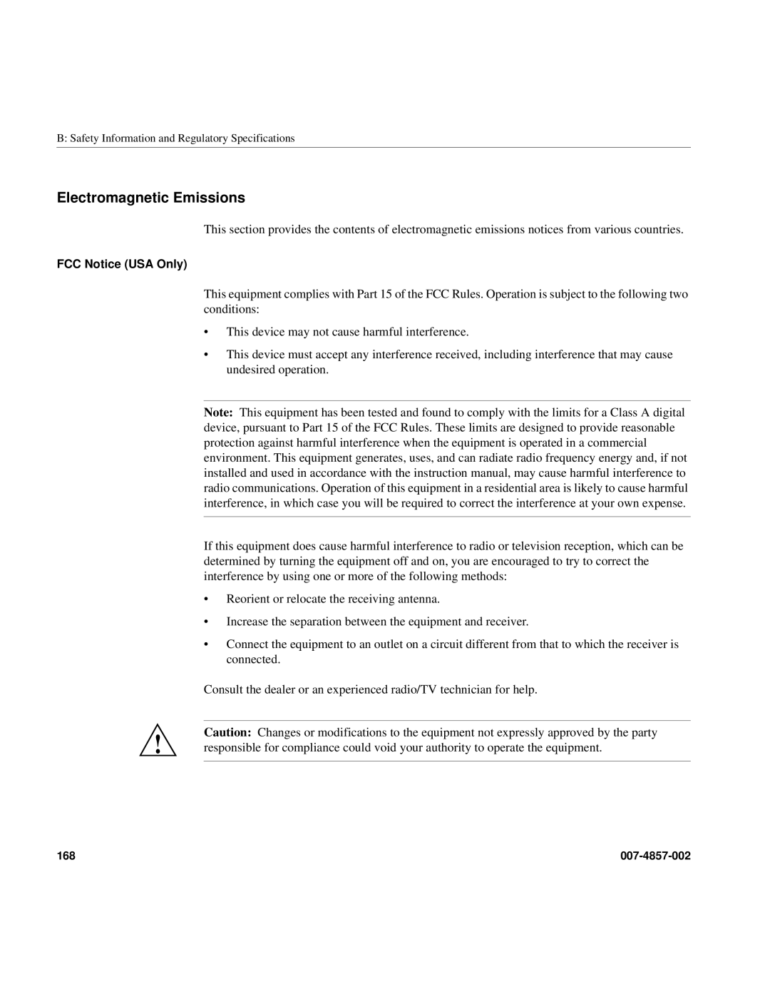 Intel SGI Altix 450 manual Electromagnetic Emissions, FCC Notice USA Only 