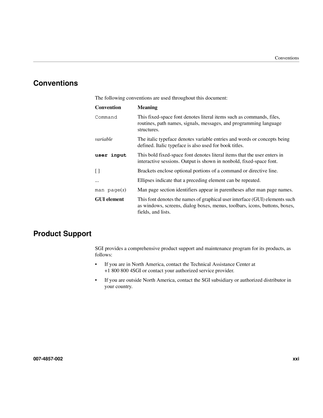 Intel SGI Altix 450 manual Conventions, Product Support 