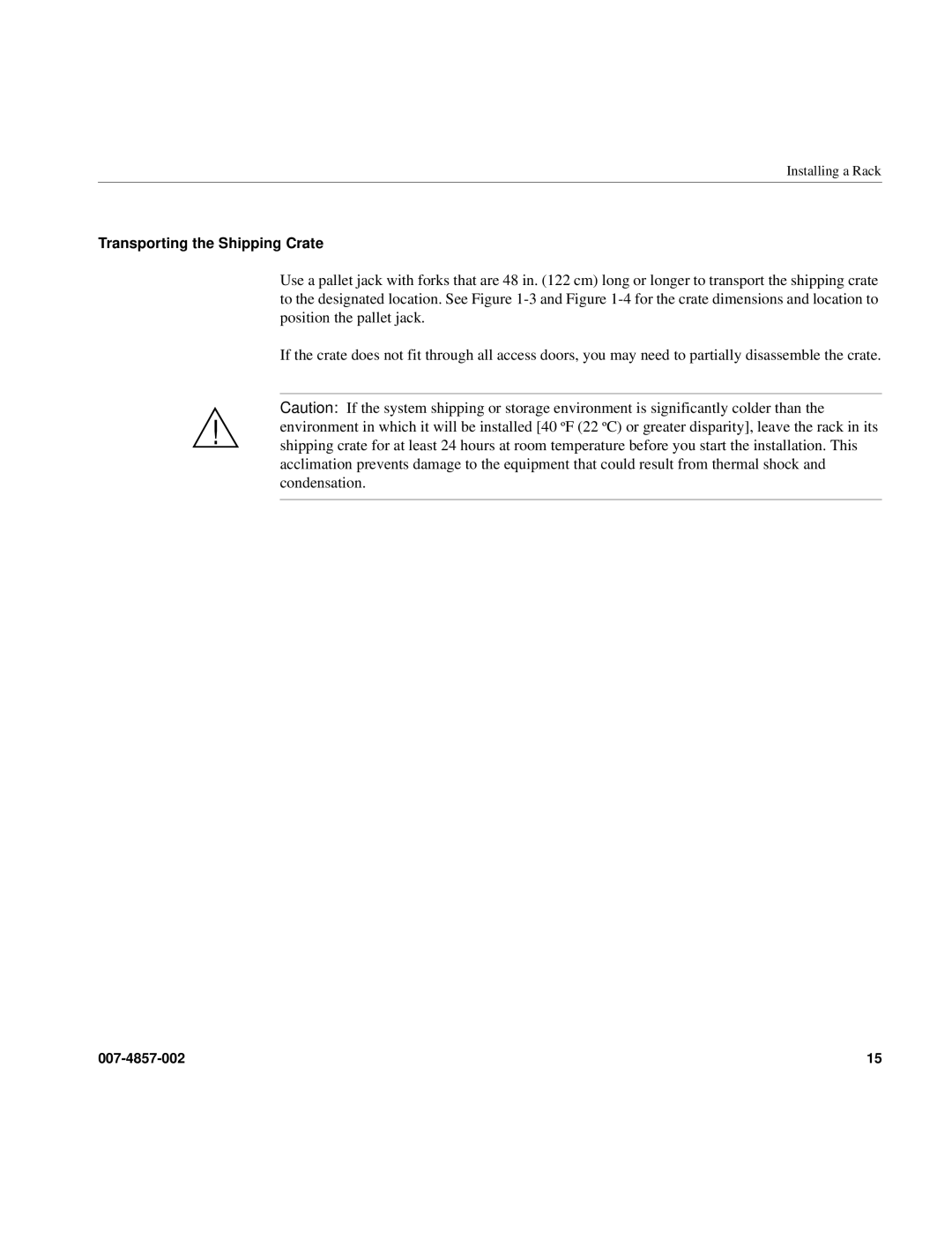 Intel SGI Altix 450 manual Transporting the Shipping Crate 