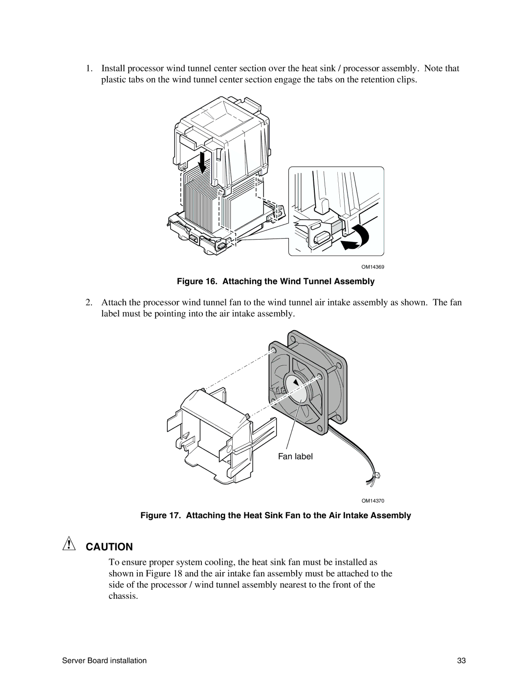 Intel SHG2 manual Attaching the Wind Tunnel Assembly 