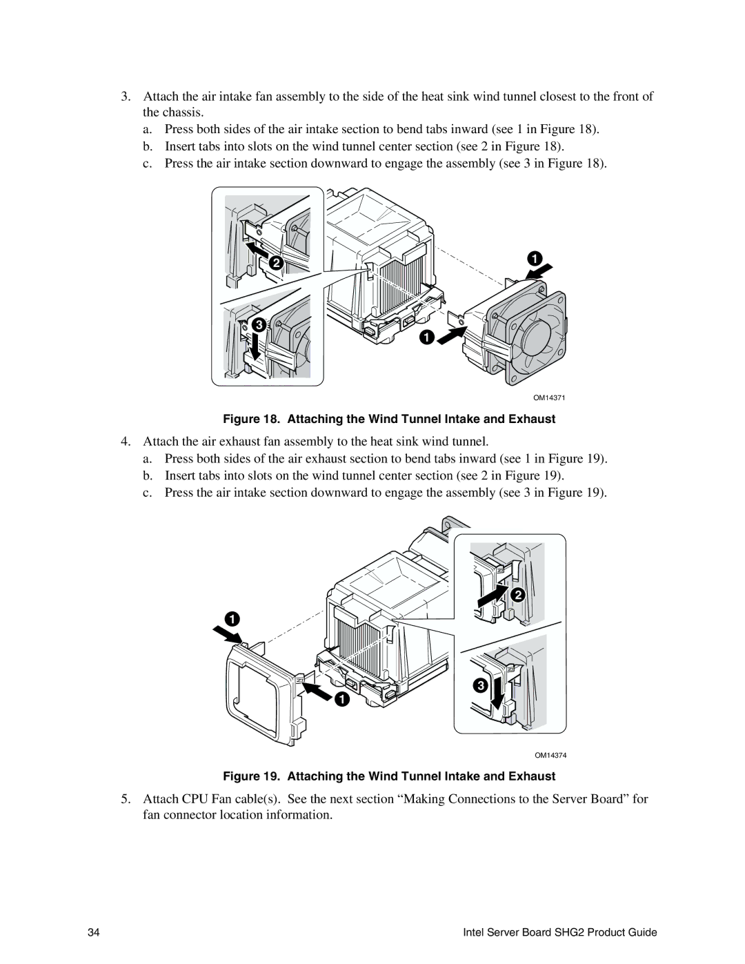 Intel SHG2 manual Attaching the Wind Tunnel Intake and Exhaust 