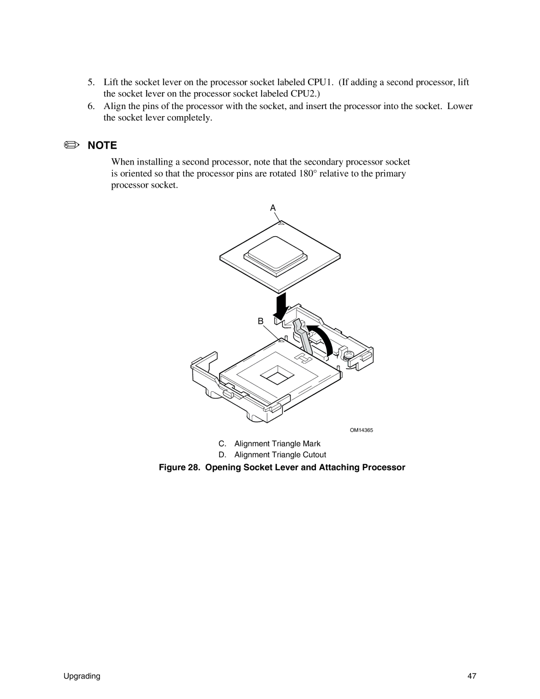 Intel SHG2 manual Opening Socket Lever and Attaching Processor 