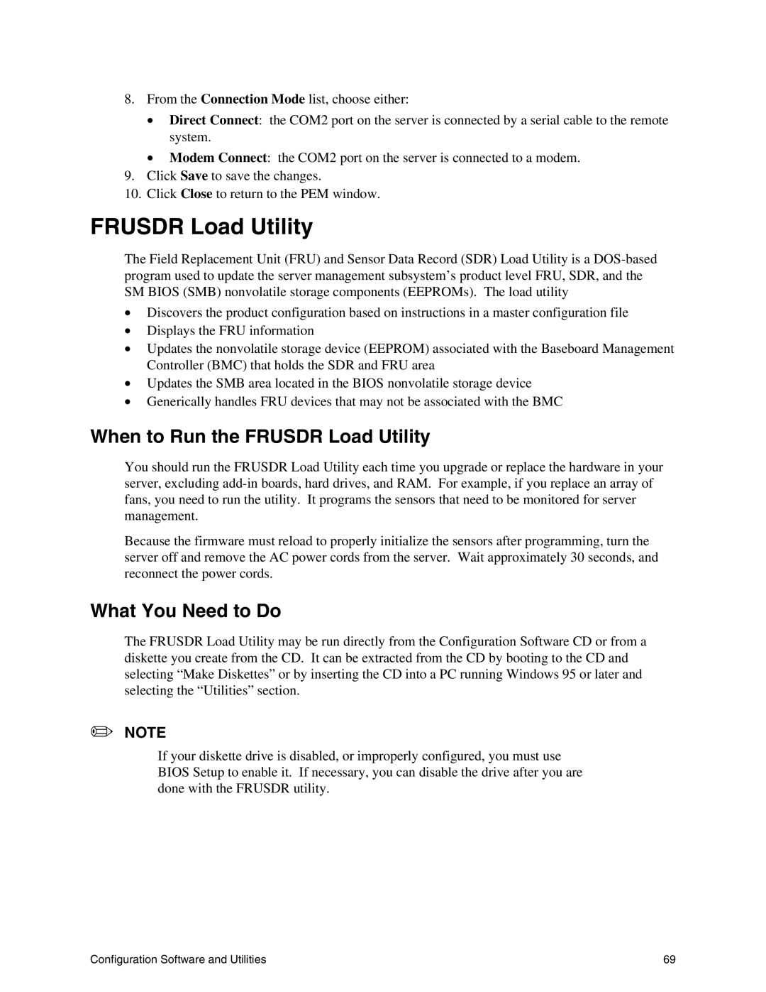 Intel SHG2 manual When to Run the Frusdr Load Utility, What You Need to Do 