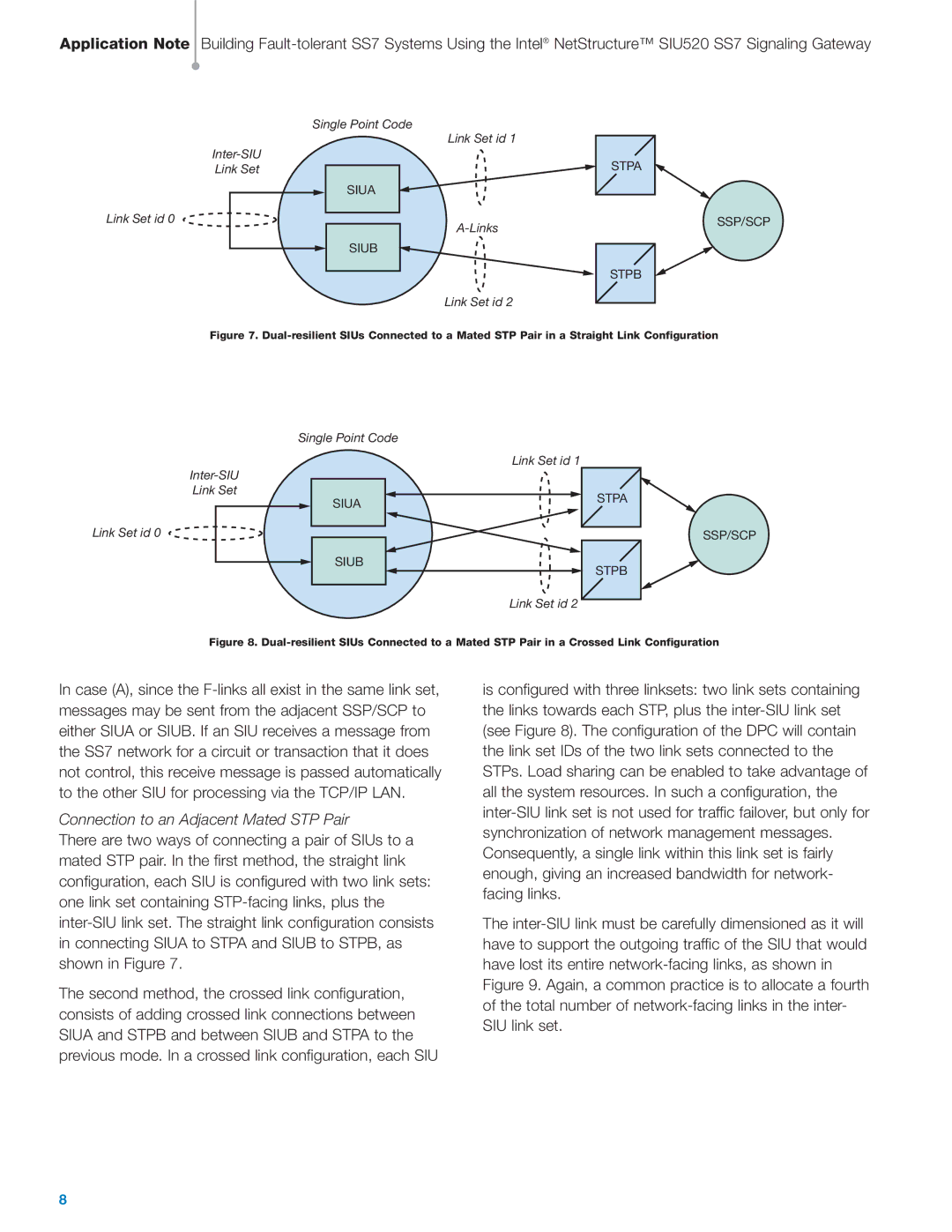 Intel SIU520 SS7 manual Connection to an Adjacent Mated STP Pair 