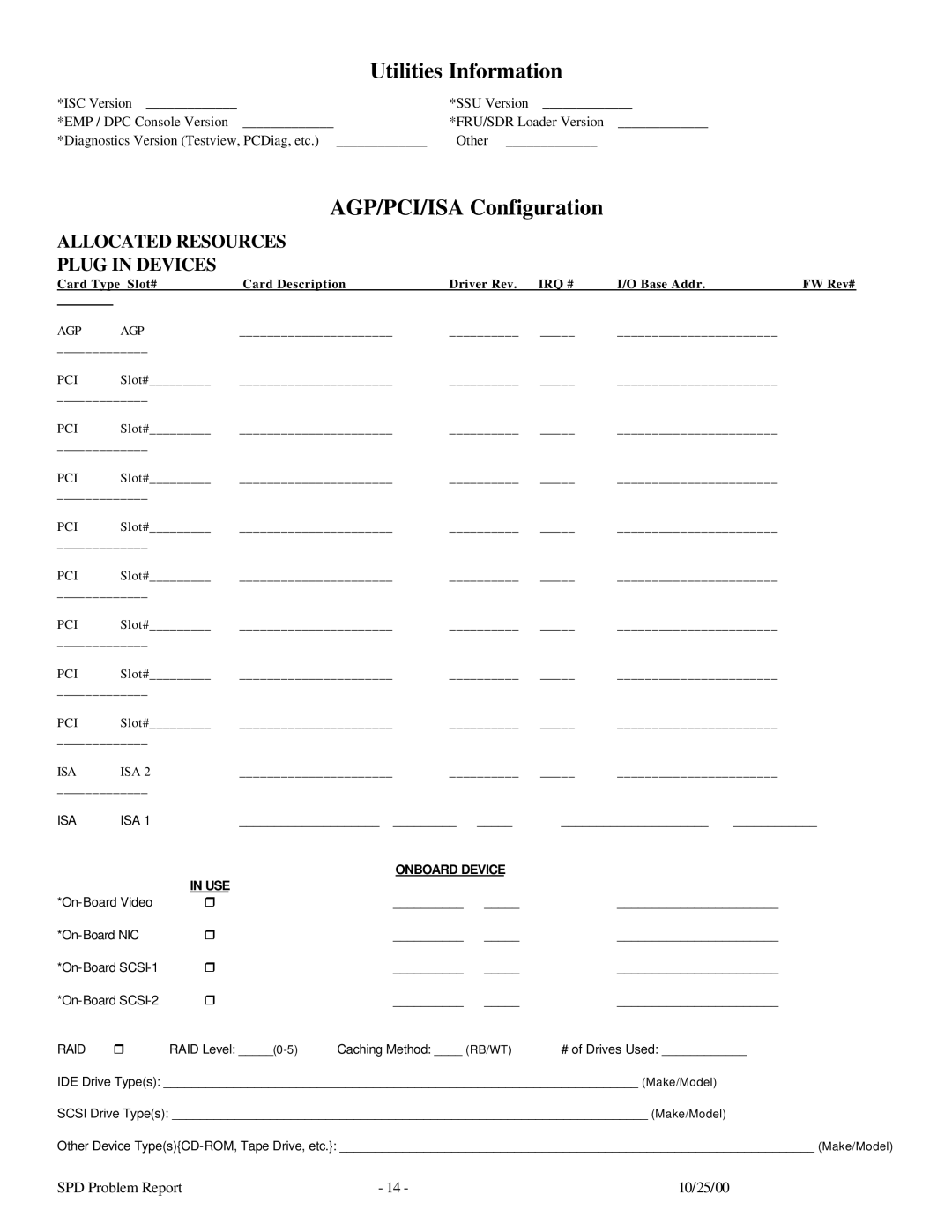 Intel SKA4 manual Utilities Information, AGP/PCI/ISA Configuration 