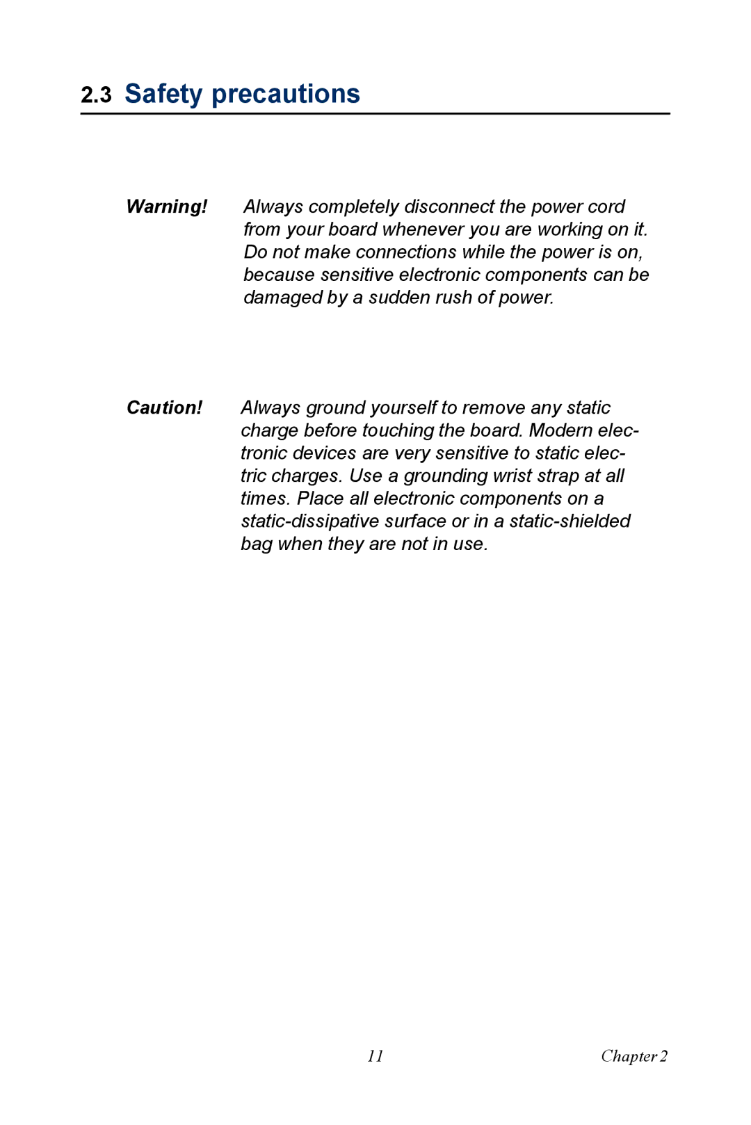 Intel SOM-4486 user manual Safety precautions 