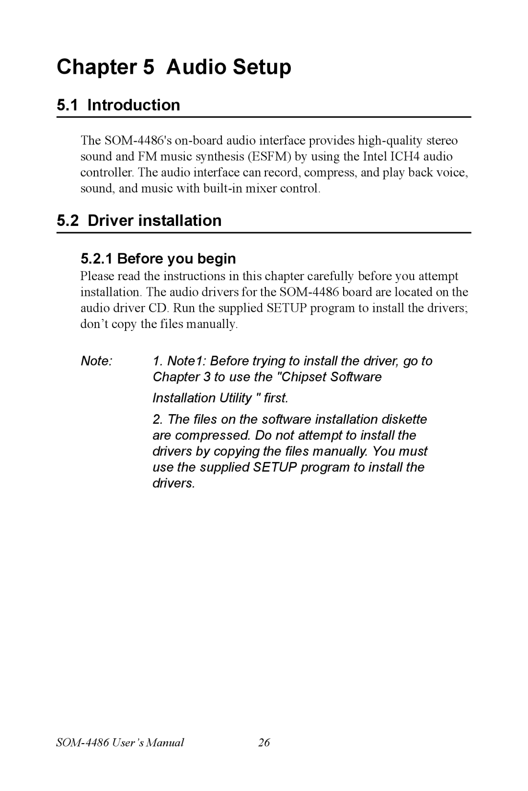 Intel SOM-4486 user manual Driver installation, Before you begin 