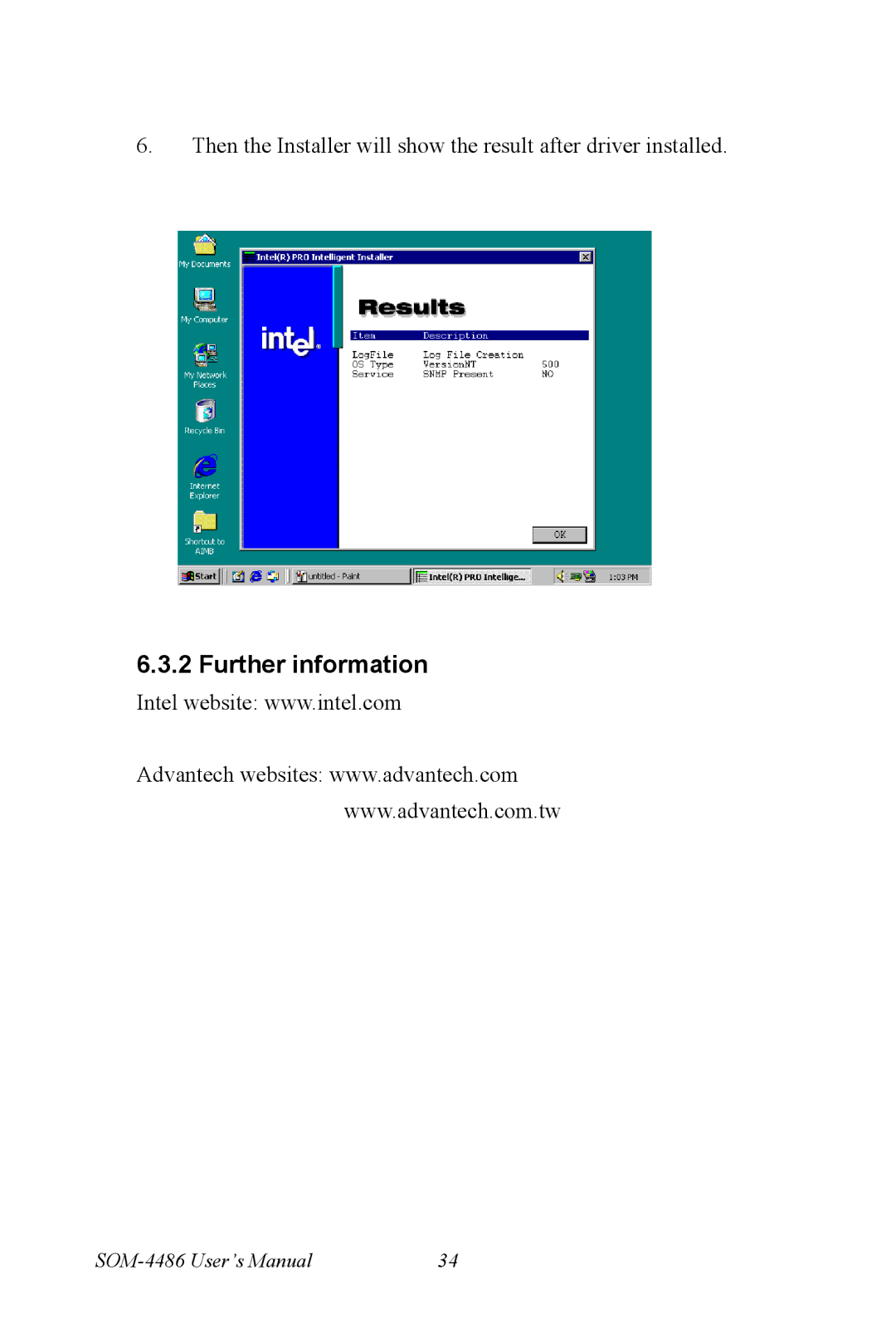 Intel SOM-4486 user manual Further information 