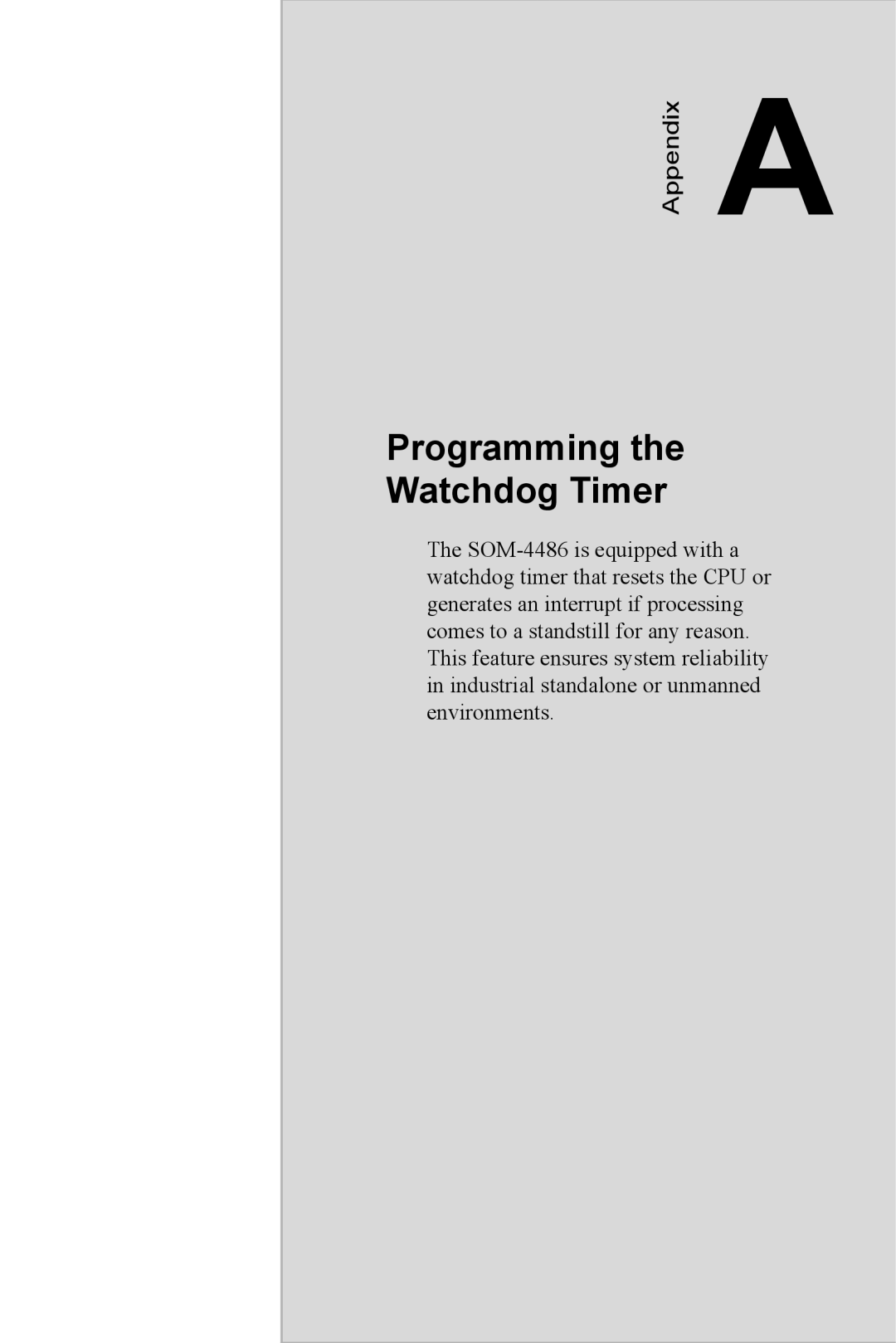 Intel SOM-4486 user manual Programming the Watchdog Timer 