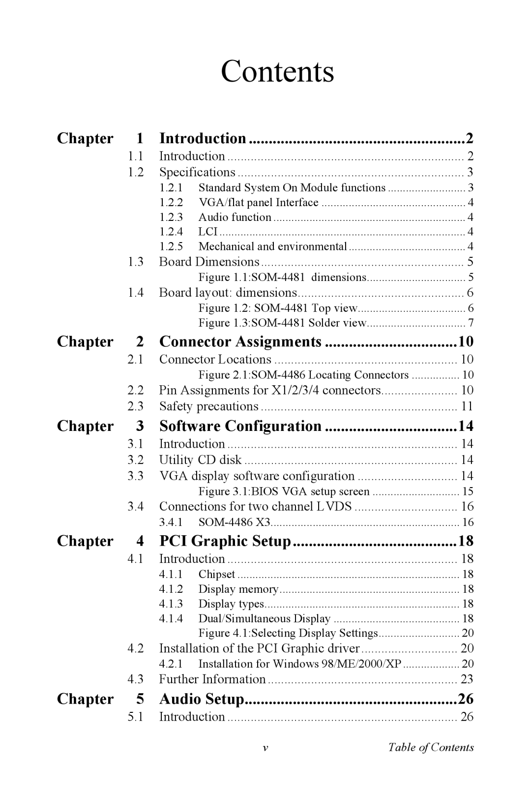 Intel SOM-4486 user manual Contents 