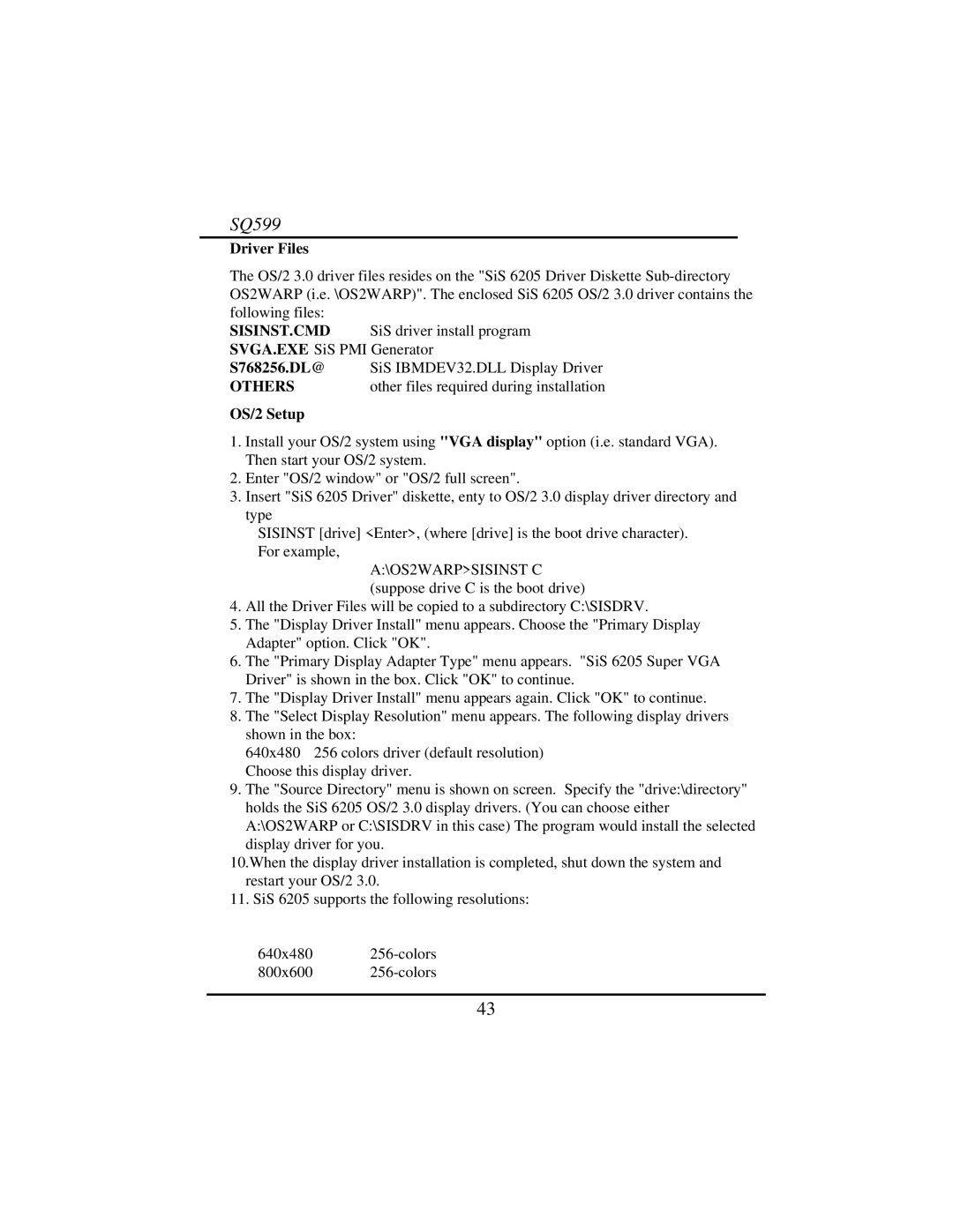 Intel SQ599 manual Sisinst.Cmd, Others 