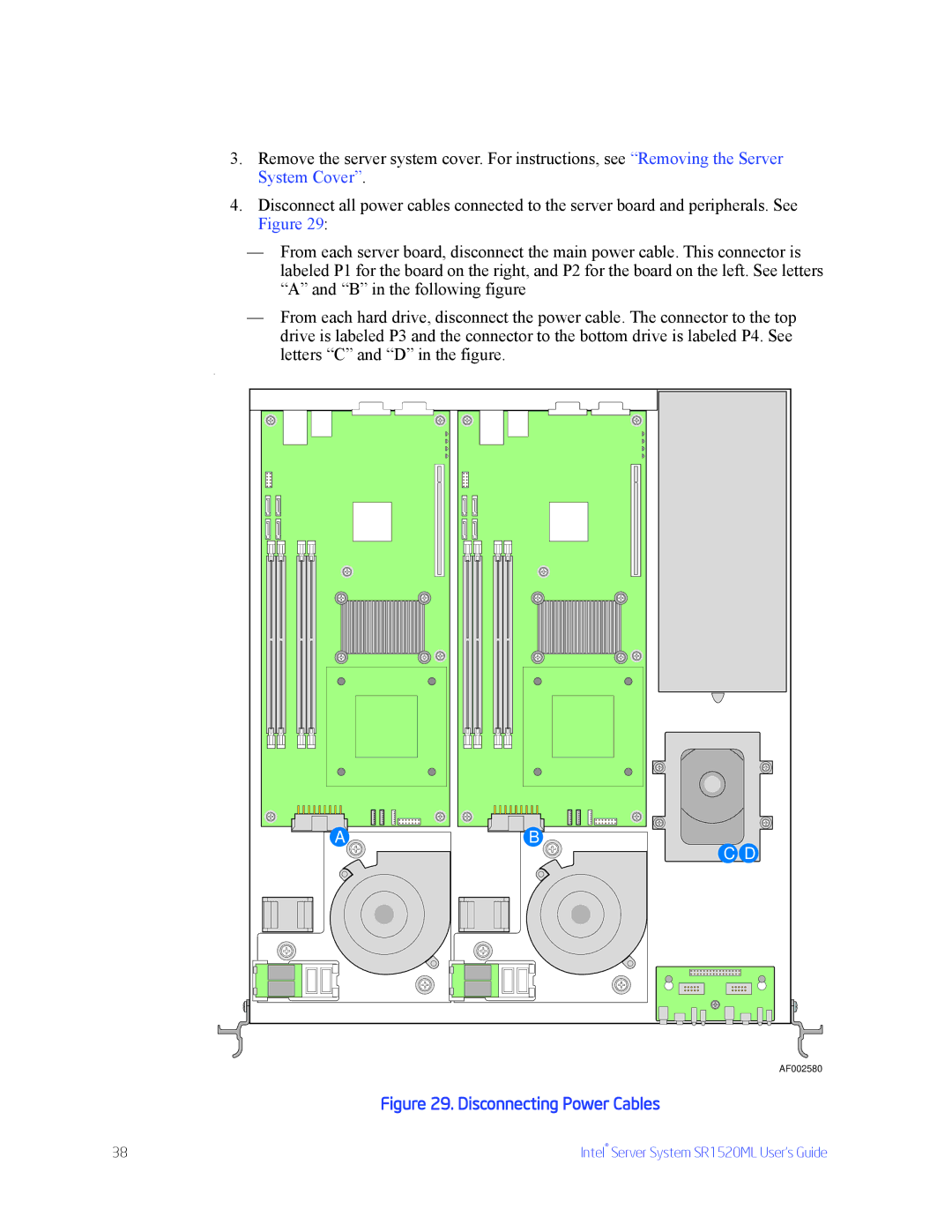 Intel SR1520ML manual Disconnecting Power Cables 