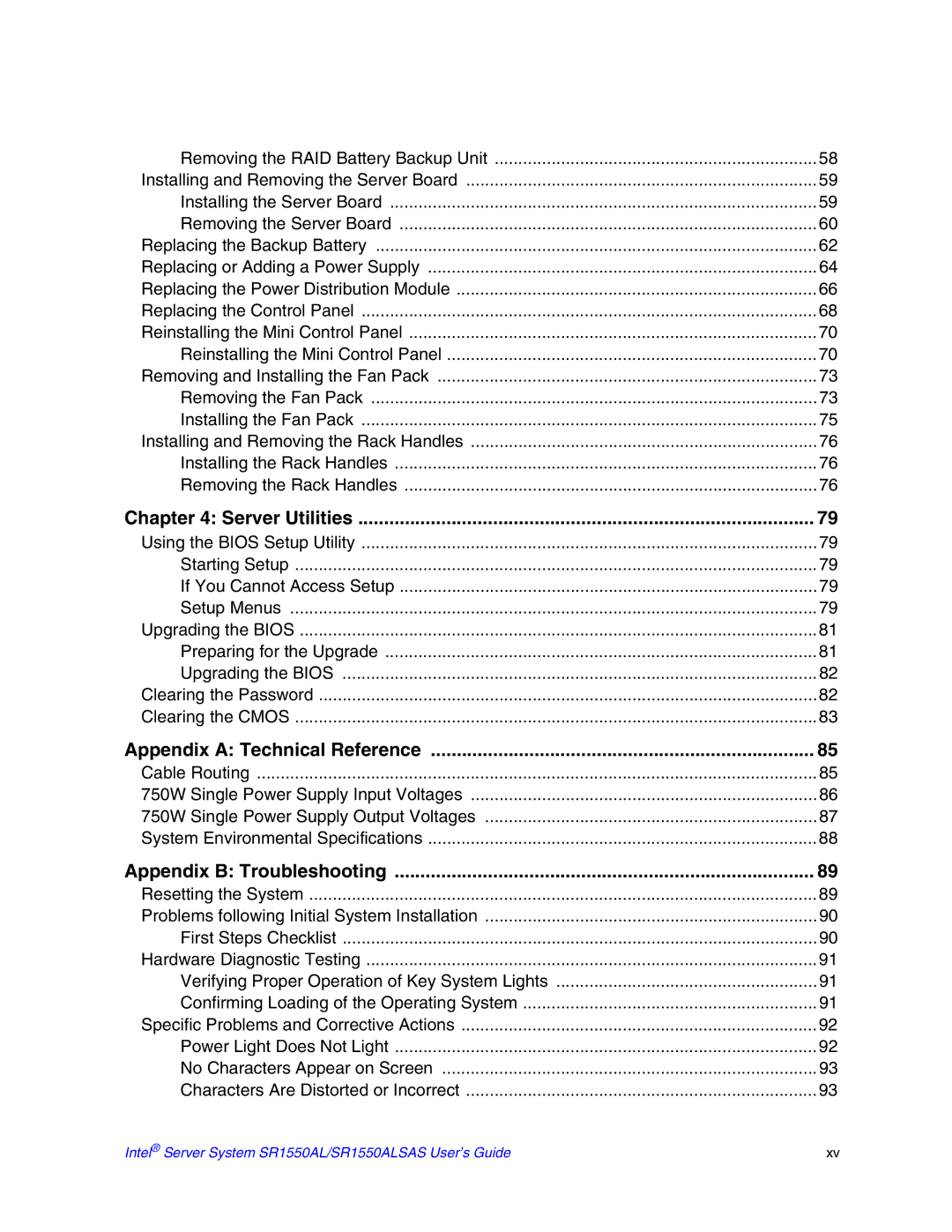 Intel SR1550ALSAS manual Server Utilities 