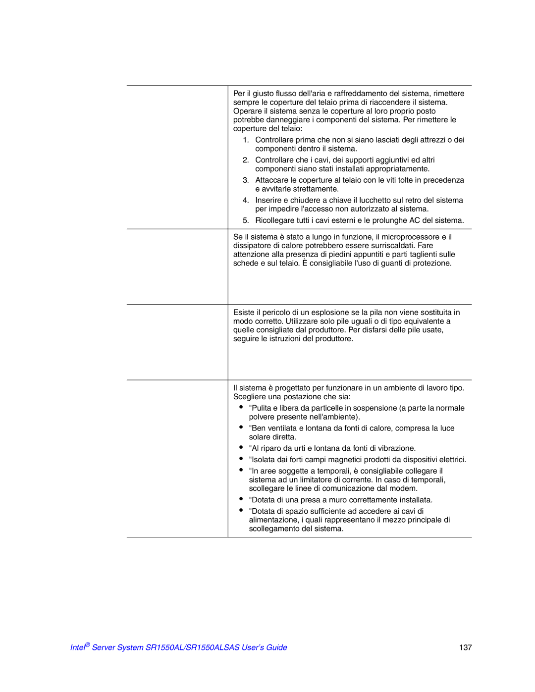 Intel manual Intel Server System SR1550AL/SR1550ALSAS User’s Guide 137 