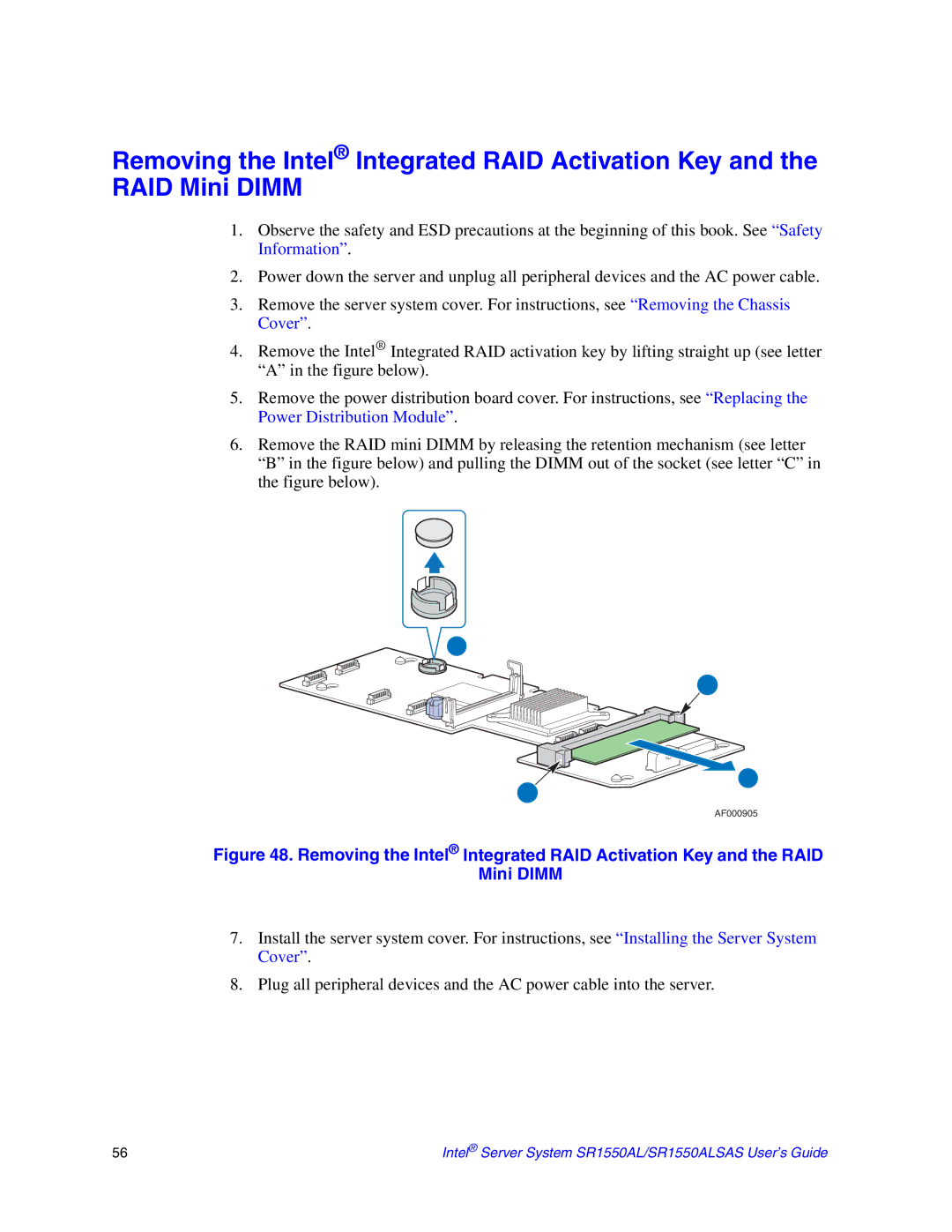 Intel SR1550ALSAS manual AF000905 