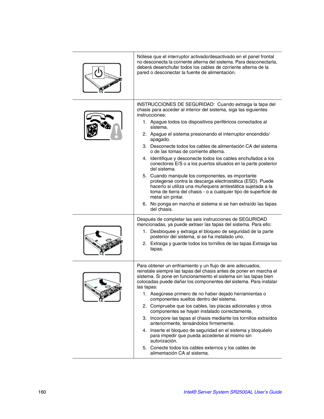 Intel SR2500AL manual 160 