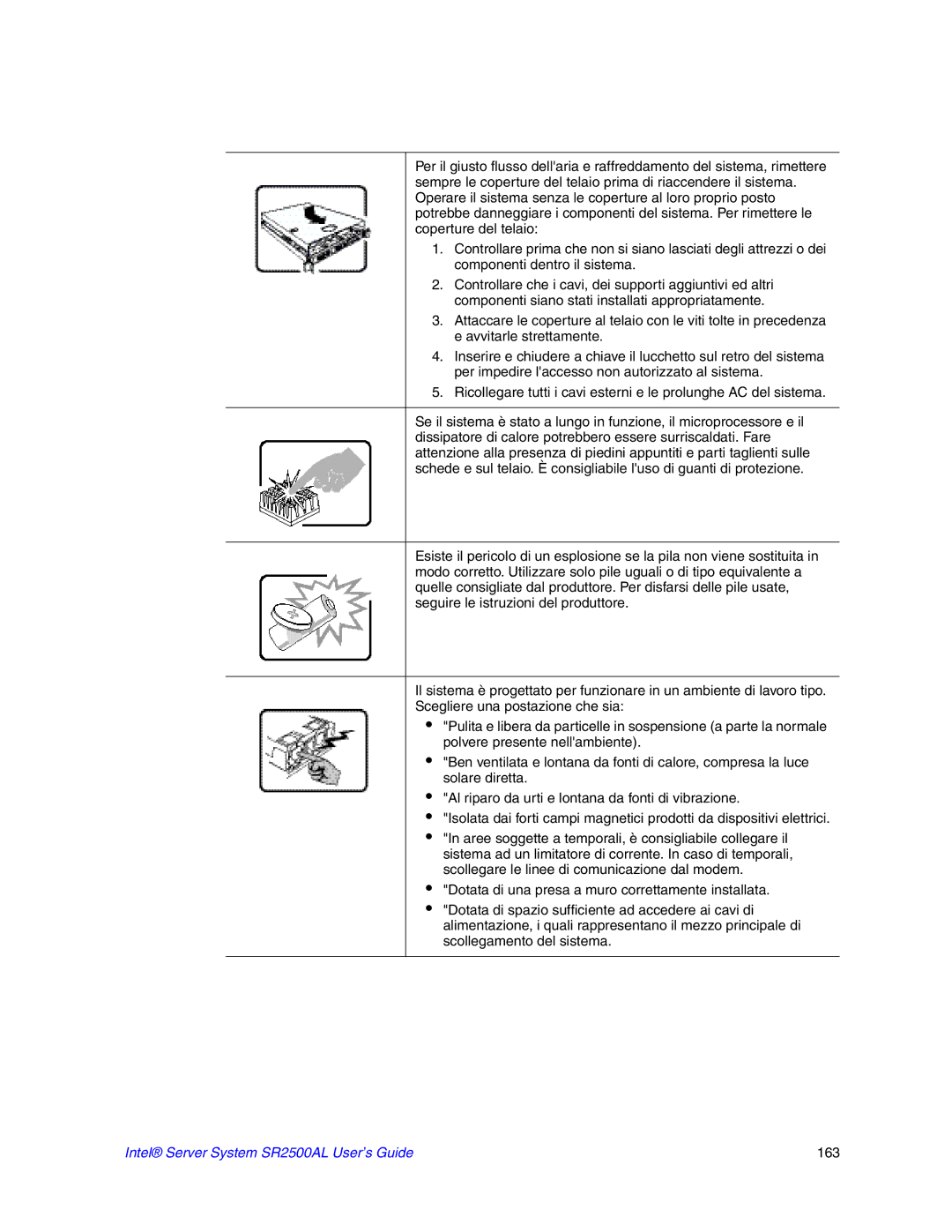 Intel manual Intel Server System SR2500AL User’s Guide 163 