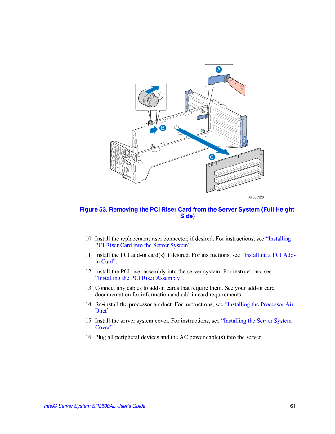 Intel SR2500AL manual AF000326 