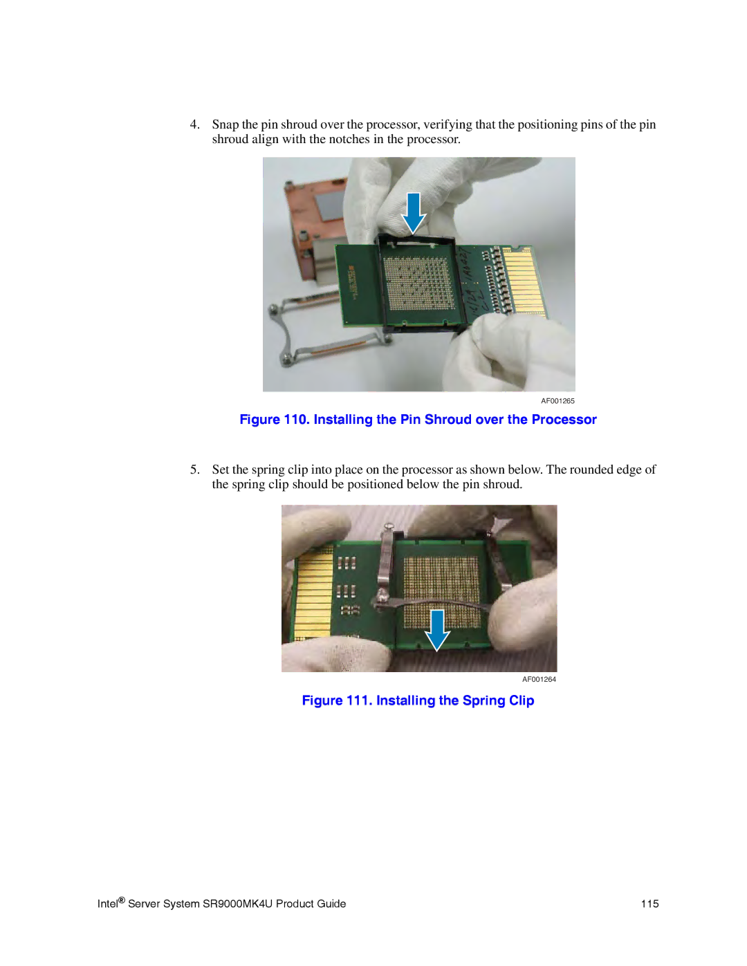 Intel SR9000MK4U manual Installing the Pin Shroud over the Processor 