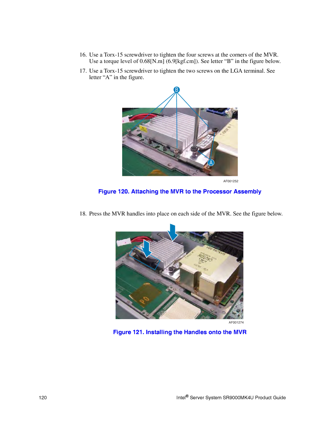 Intel SR9000MK4U manual Attaching the MVR to the Processor Assembly 