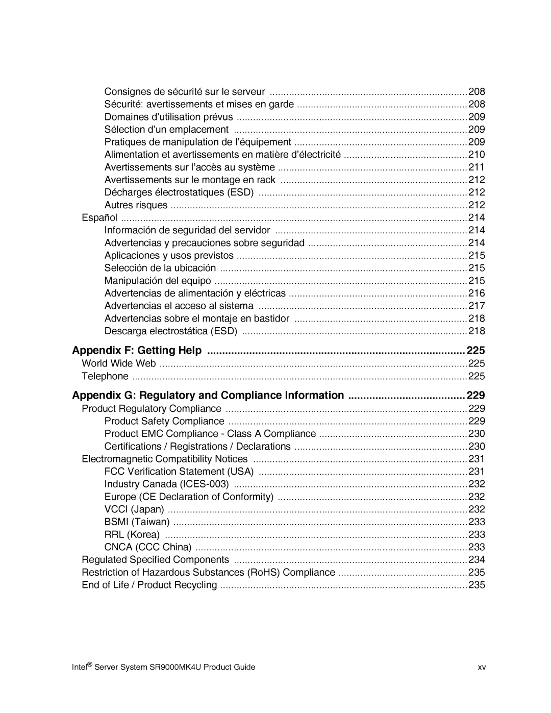 Intel SR9000MK4U manual Appendix F Getting Help 