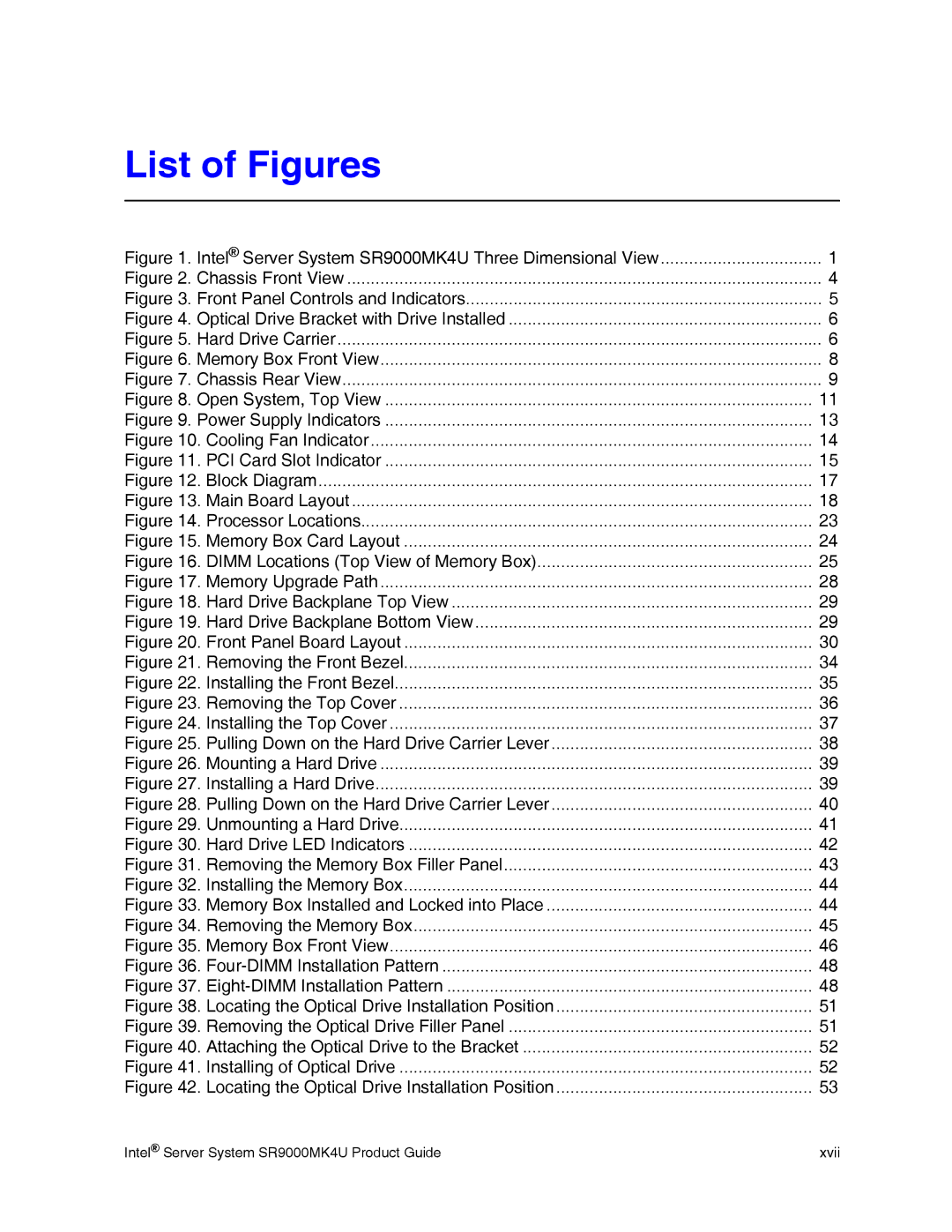 Intel manual List of Figures, Intel Server System SR9000MK4U Three Dimensional View 