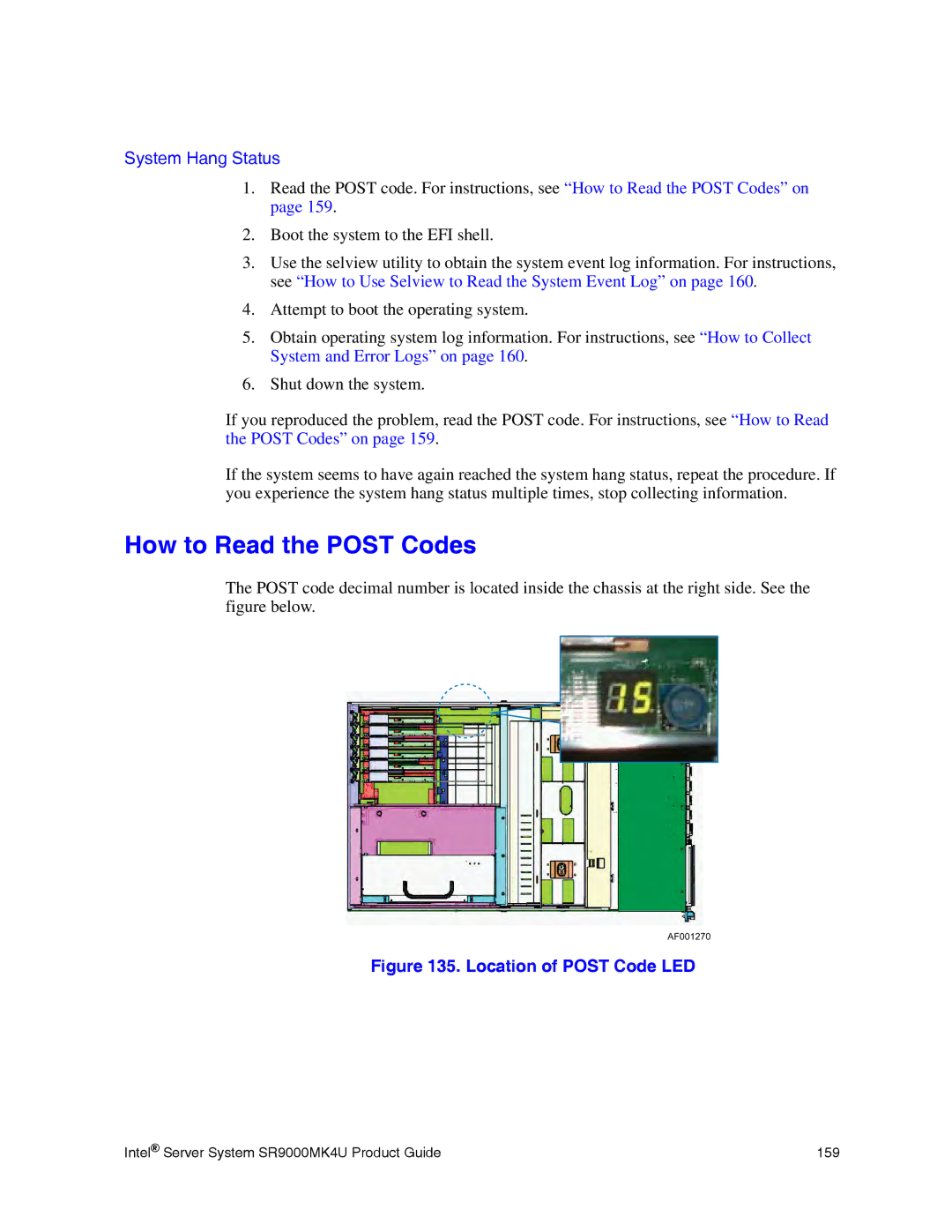 Intel SR9000MK4U manual How to Read the Post Codes, Location of Post Code LED 