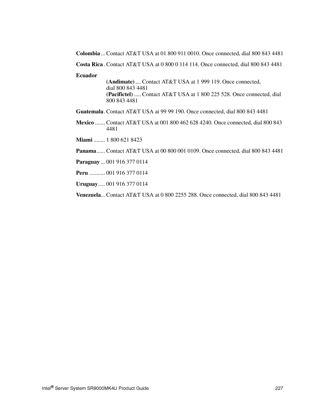 Intel SR9000MK4U manual Panama 