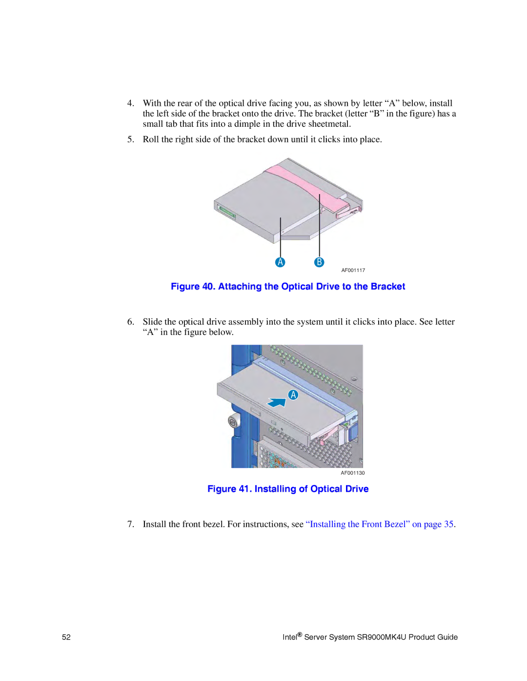 Intel SR9000MK4U manual Attaching the Optical Drive to the Bracket 